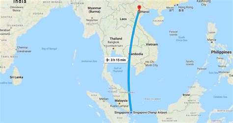 Singapore, Singapore to Hanoi, Vietnam .